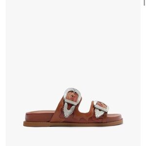 SCHUTZ Harper Sporty Leather Brown Sandals